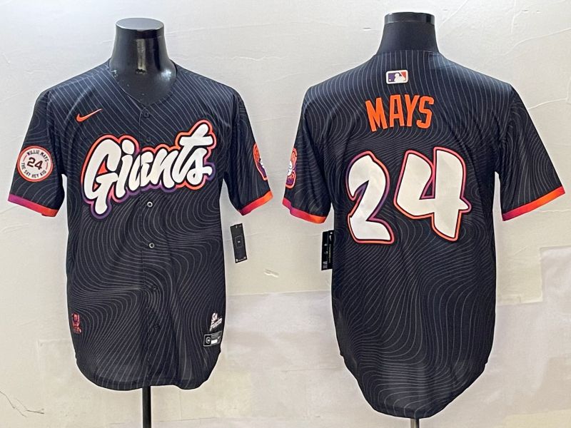 Men San Francisco Giants #24 Mays Black Second generation Joint Name Nike 2025 MLB Jersey style 6->san francisco giants->MLB Jersey